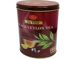 Чай в металл. банке овальной "Black Ceylon Tea С чашкой" (200 гр. черный крупнолистовой)