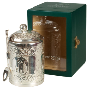 "Серебряные типсы" в чайнице в деревянной шкатулке со стеклом 50 г.